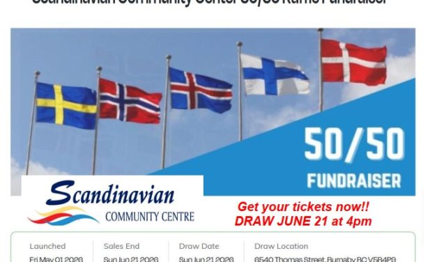 Scandinavian Community Centre 50/50 Raffle Fundraiser – Midsummer!